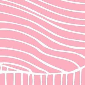 Dunes - Geometric Waves Stripes Bubble Gum Pink Jumbo Scale