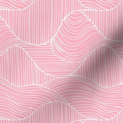 Dunes - Geometric Waves Stripes Bubble Gum Pink Regular Scale