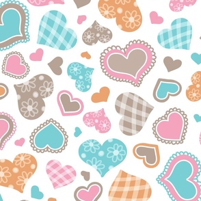 Cutesy Hearts Pattern  - Large Scale - CHP