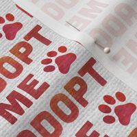 Adopt Me Dog Paw, Dog Rescue Fabric, Adopt Me Red Watercolor