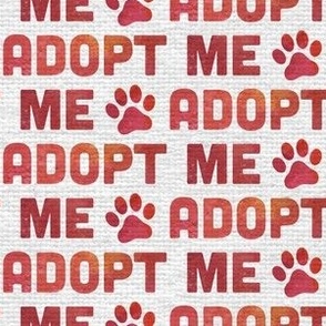 Adopt Me Dog Paw, Dog Rescue Fabric, Adopt Me Red Watercolor