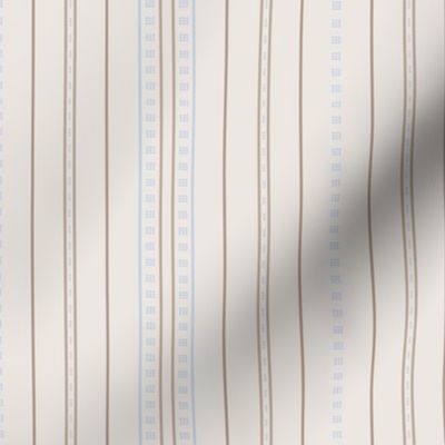 Adler Stripe light: Chambray Blue & Neutral Thin Stripe, Modern Dotted Stripe