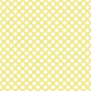 Polka Dots white on butter yellow