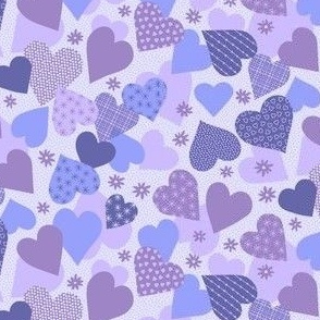 Small // Hearts Everywhere in Purple tones on Light