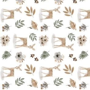 woodland fawn floral rotated