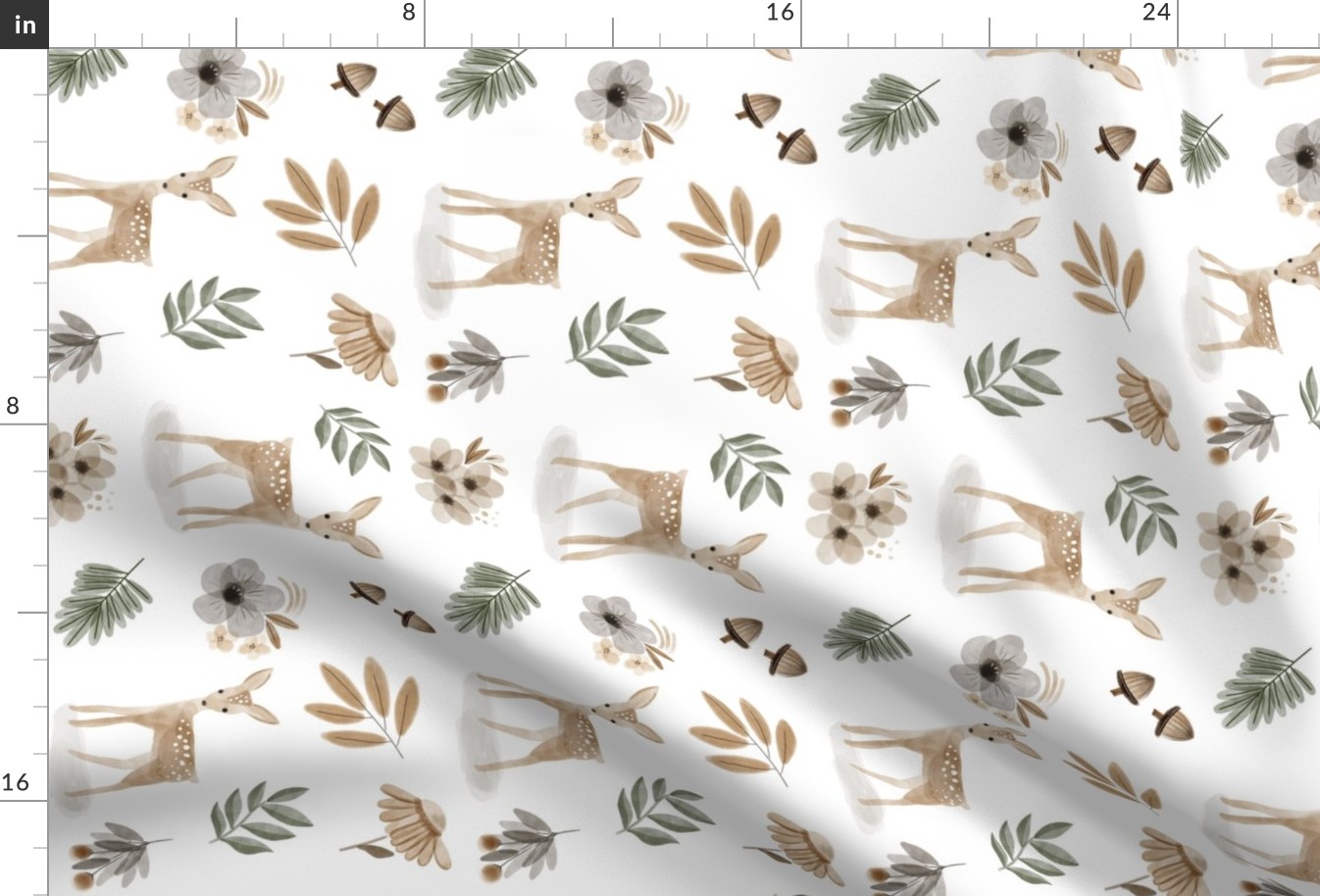 woodland fawn floral rotated