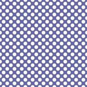 Polka dots white on veri peri periwinkle