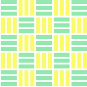 YELLOW  AND GREEN STRIPED SQUARES