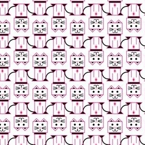 Pink Square Cat Pattern