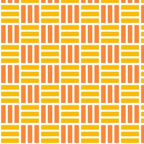  ORANGE  AND YELLOW STRIPED SQUARES 