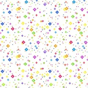 watercolor pixelated stars - bright rainbow - ELH