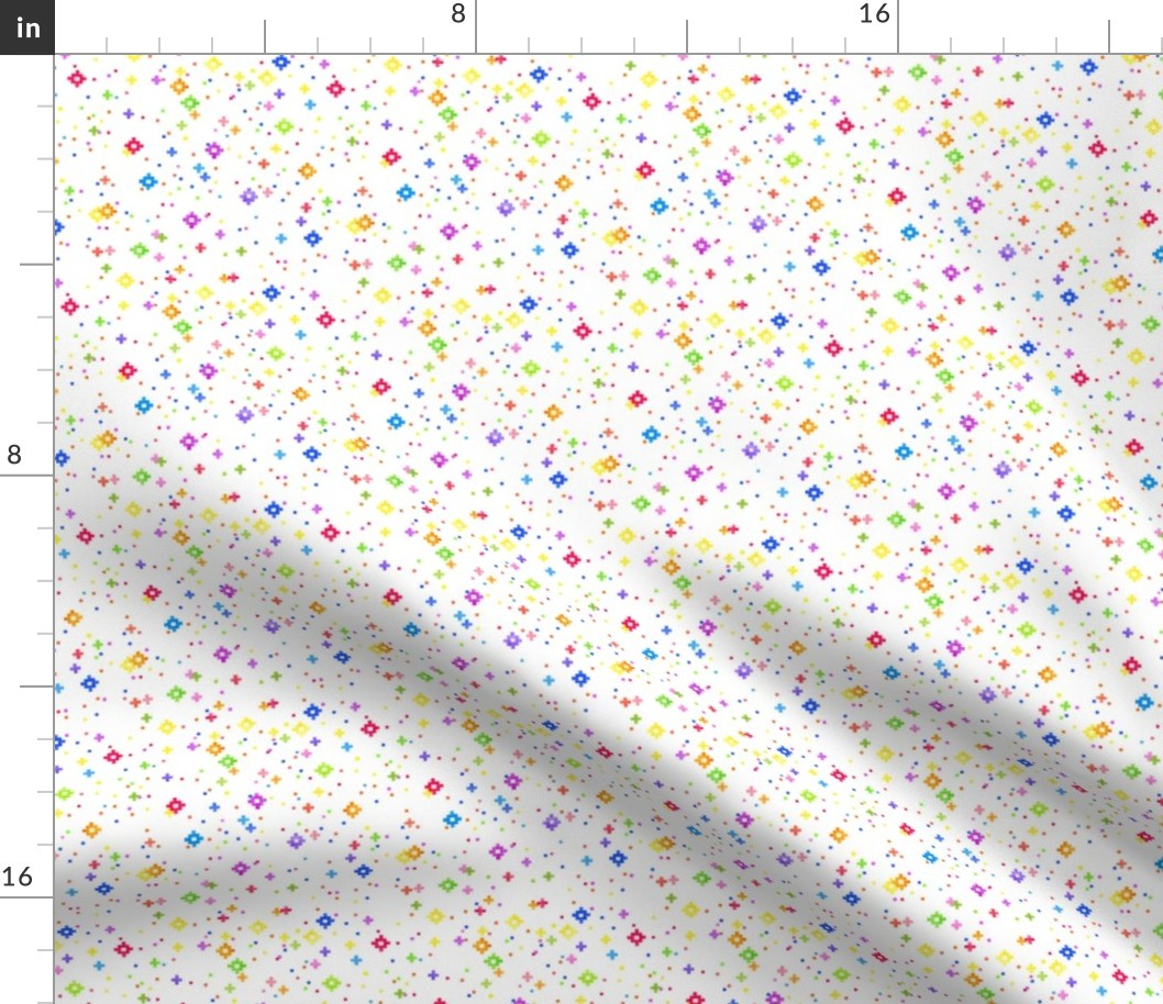 watercolor pixelated stars - bright rainbow - ELH