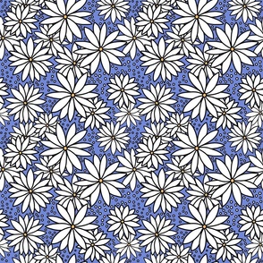 Pointed Flowers Pattern - Periwinkle Blue Palette