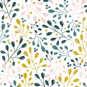 Little branches with white background from pomegranate garden collection