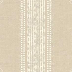 French Linen Stripes Linen Beige