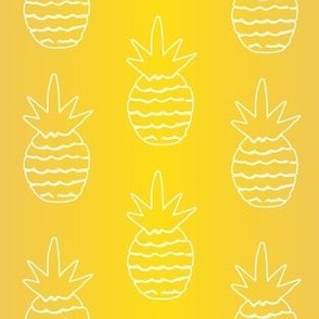 Ombre Yellow Pineapple Outline