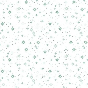 pixelated stars - spring colors greens on white - ELH