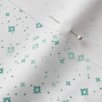 pixelated stars - trendy2 teals on white - ELH