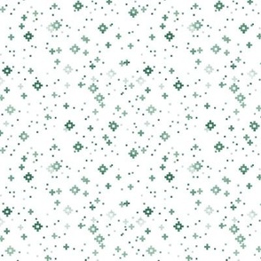 pixelated stars - dark muted forest greens on white - ELH