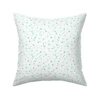 pixelated stars - bright teals and greens on white - ELH