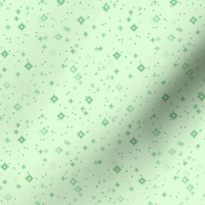 pixelated stars - bright medium greens on bright light grasshopper green - ELH