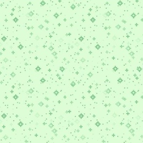 pixelated stars - bright medium greens on bright light grasshopper green - ELH