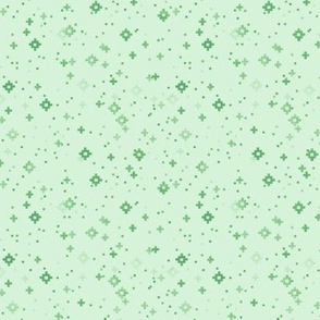 pixelated stars - bright greens on light grasshopper green - ELH