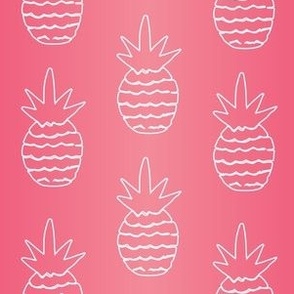 Ombre watermelon  color White Pineapples