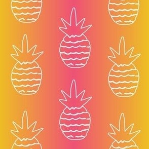 Ombre Sunset colors Pineapple