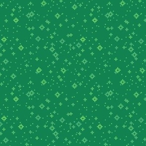 pixelated stars - bright greens on bright dark green - ELH