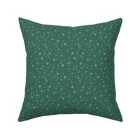 pixelated stars - teals on dark green - ELH