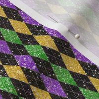 Glitter Mardi Gras Harlequin Argyle -- Faux Glitter Print Diamonds in Mardi Gras Purple, Green, and Yellow Gold -- 3.18in x 2.65in  --  1041dpi (14% of Full Scale)