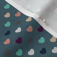 Cozy Sweater Hearts on Teal