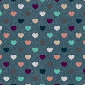 Cozy Sweater Hearts on Teal