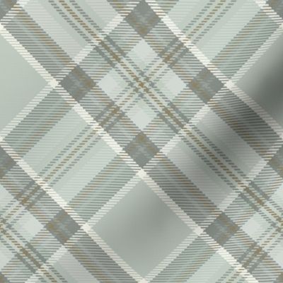 Diagonal Tartan Plaid / Gentle Sage Green Olive and Black / T008 / WGD-141 Bg color / see collections