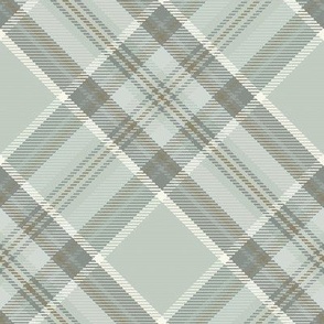 Diagonal Tartan Plaid / Gentle Sage Green Olive and Black / T008 / WGD-141 Bg color / see collections