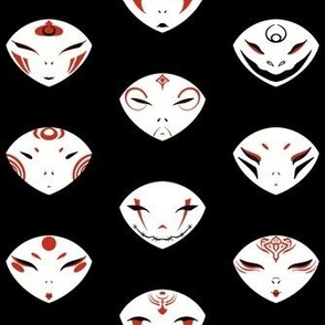 Japanese Masks Polka Dots | Master Version