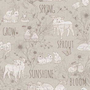 Spring on the farm  (words and animals) tan