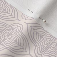 293 - Silvery grey and cream stylized medallion, jumbo scale for wallpaper and bed linen, for a classic sophisticated look