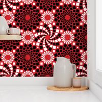 Kaleidoflowers (Red, Black and White)