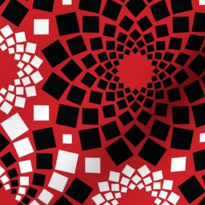 Kaleidoflowers (Red, Black and White)