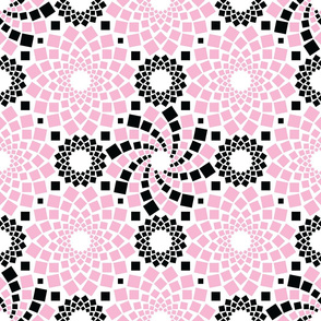 Kaleidoflowers (Pink, Black and White)