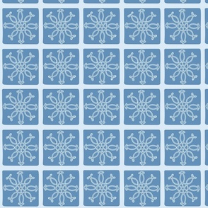 Hand drawn blue tone square pattern.