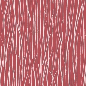 290 - Large scale Pine needles in summertime - in wamest coral and cream - for wallpaper, home decor and apparel.