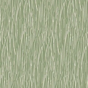 290 $ - small scale Pine needles in summertime - in soft sage green and cream -  for wallpaper, home decor and apparel.