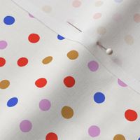 Purple Blue Gold Red Dots on Cream | Pretty Poppies Collection