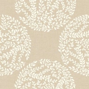 Floral Vine Balls Linen Beige