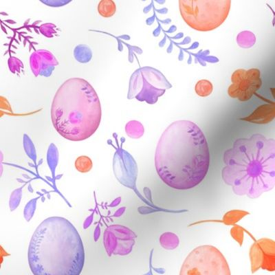 Easter eggs and flowers