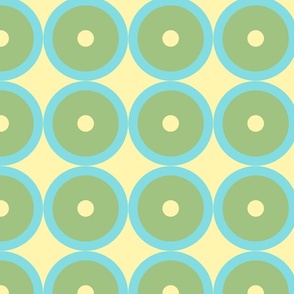 Retro Green Yellow circles