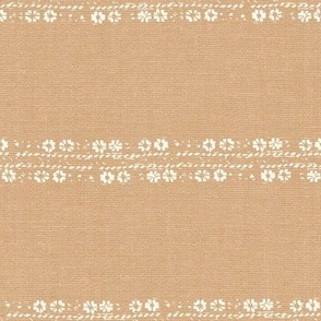 Vintage Floral Stripes Caramel Toffee